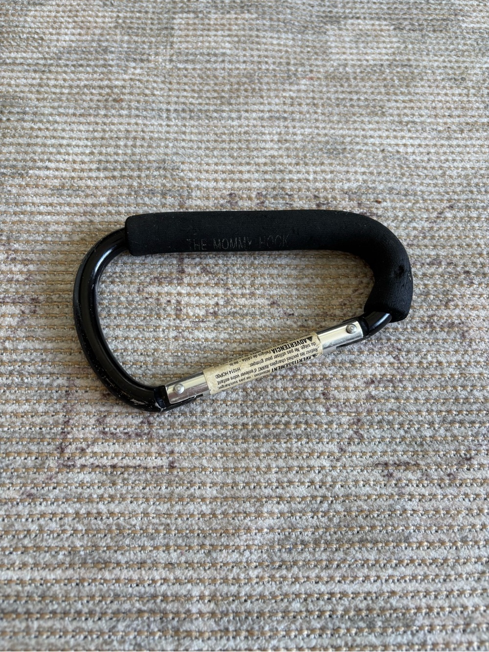 The Mommy Hook Stroller Hook Black Silver for Infant Toddler Bags Carabiner